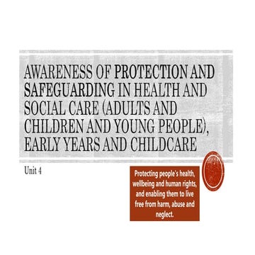 Awareness of protection and safeguarding