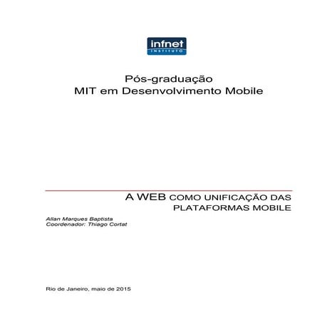 A web como unificação das plataformas mobile