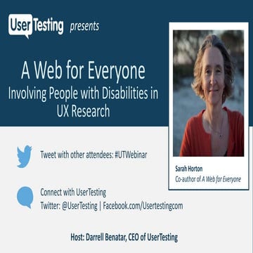 A Web for Everyone – Involving People with Disabilities in UX Research