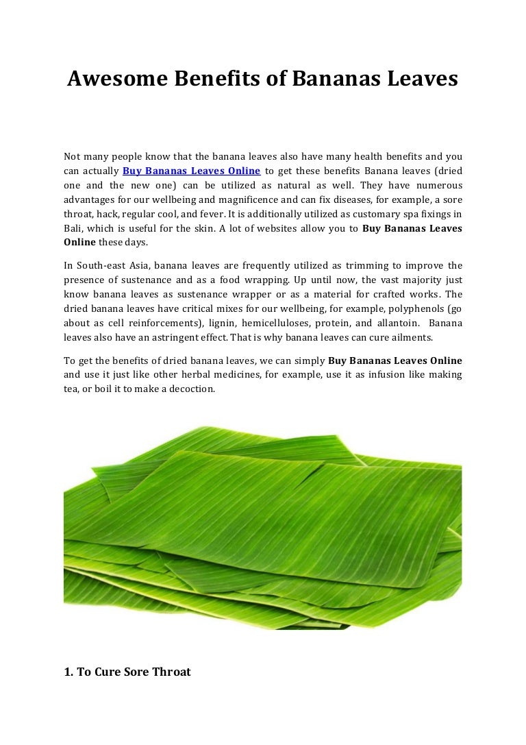 Awesome benefits of bananas leaves
