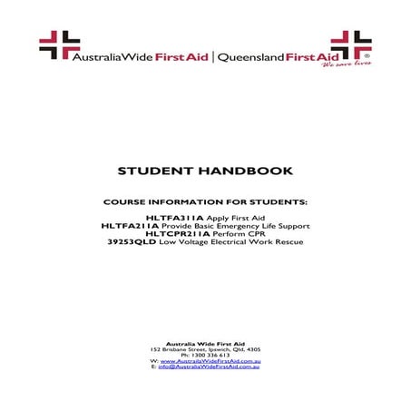 Queensland First Aid student handbook