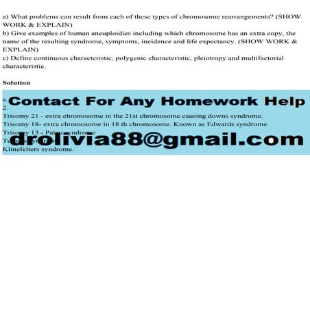 a) What problems can result from each of these types of chromosome r.pdf
