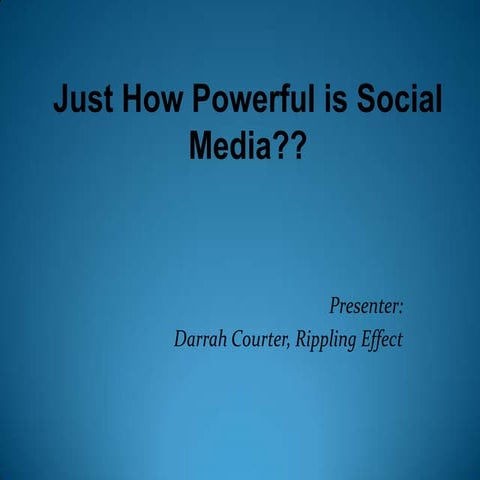 Just How Powerful is Social Media?? 