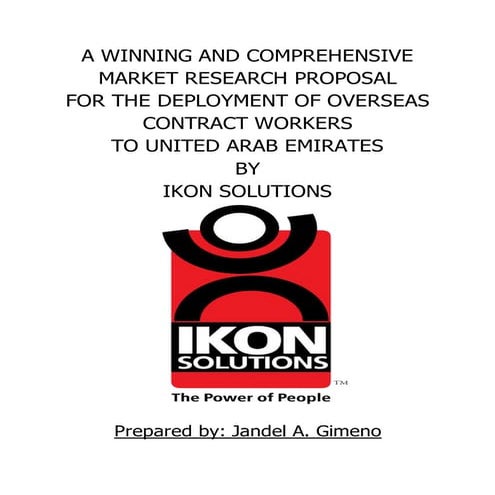 A Winning and Comprehensive Market Research Proposal for the Deployment of Ov...