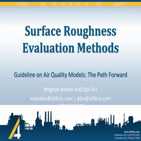 Surface Roughness Evaluation Methods - AWMA