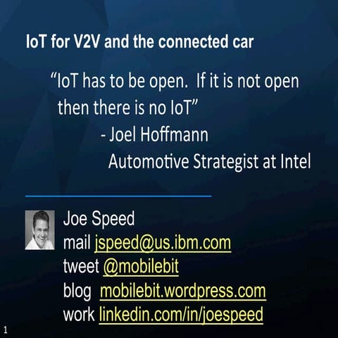 IoT for V2V and Connected Car - AW Megatrends `14 panel