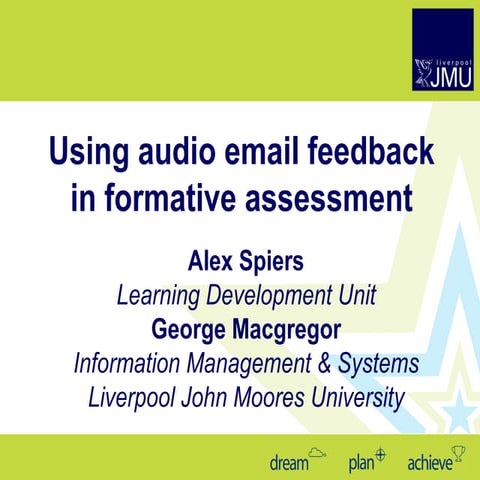 Formative assessment and peer feedback | PPT