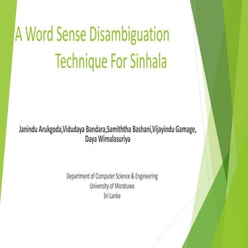 A word sense disambiguation technique  for sinhala