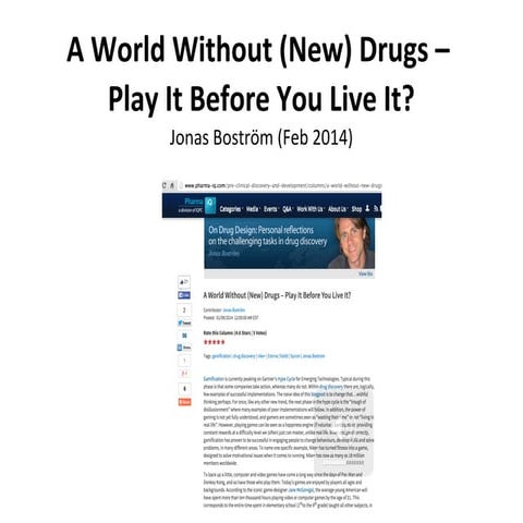 A world without (new) drugs – play it before you live it