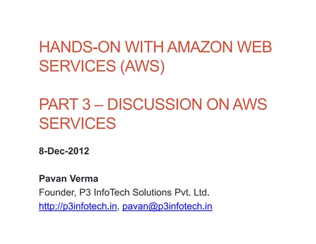 Hands-On With Amazon Web Services (AWS) - part 3