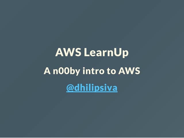 AWS LearnUp - Intro to AWS Services - Venturesity