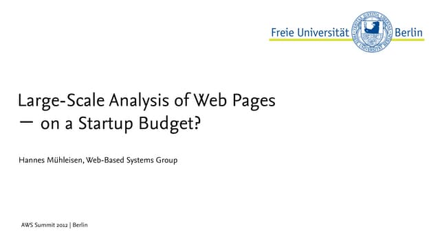 AWS Summit Berlin 2012 Talk on Web Data Commons