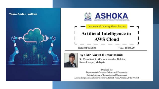 Artificial Intelligence & Machine learning foundation topic in AWS 