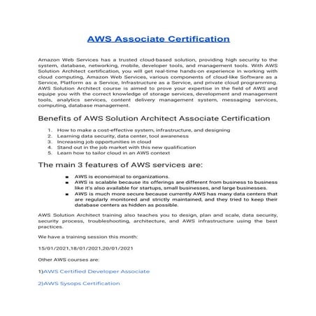 AWS Associate Certification