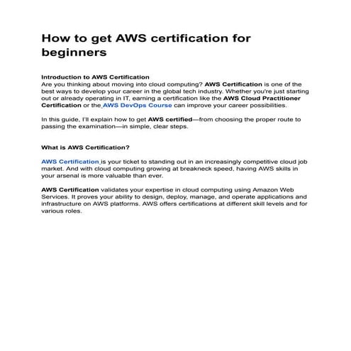 How to get AWS certification for beginners