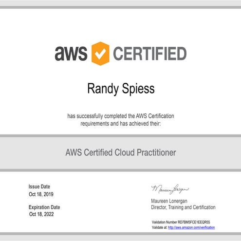 Aws certified cloud practitioner certificate