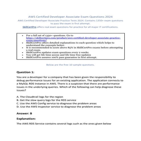 Pass AWS Certified Developer Associate  with new exam dumps 2024