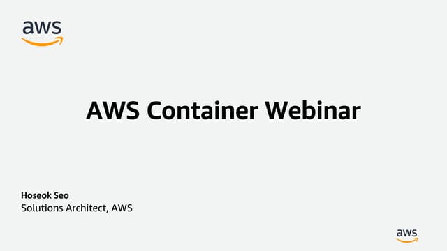Aws container webinar day 1