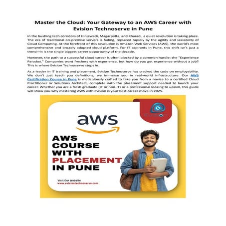 AWS Course Certification with Placement in Pune - Evision Technoserve | PDF
