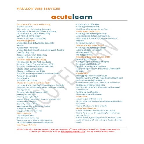 Amazon web services training