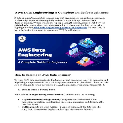AWS Data Engineering: A Complete Guide for Beginners