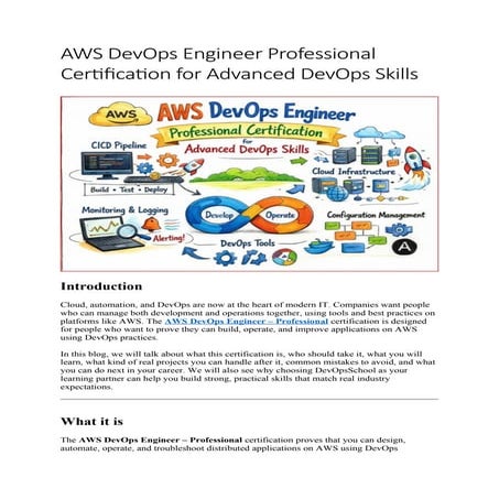 AWS DevOps Engineer Professional Certification for Advanced DevOps ...