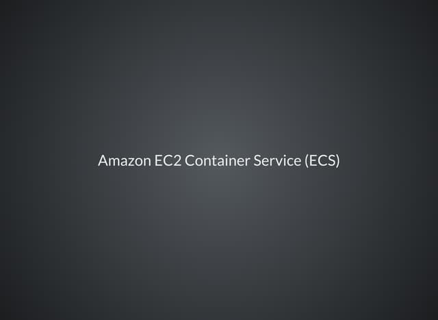 Amazon Web Services EC2 Container Service (ECS)