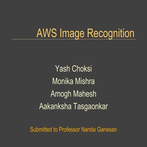Aws image recognition | PPT