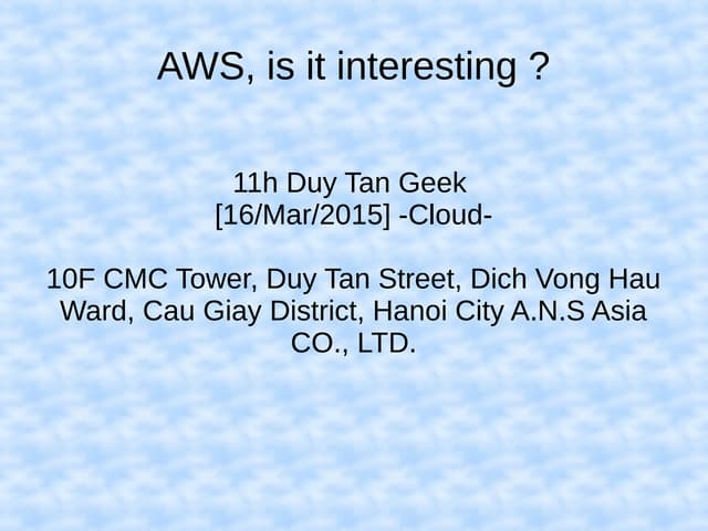 AWS, is it interesting?