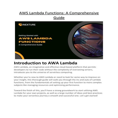 AWS Lambda Functions A Comprehensive Guide | PDF