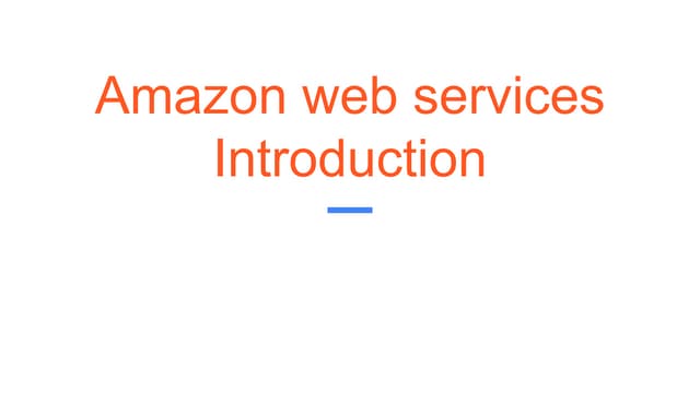 Amazon WebServices lection 1