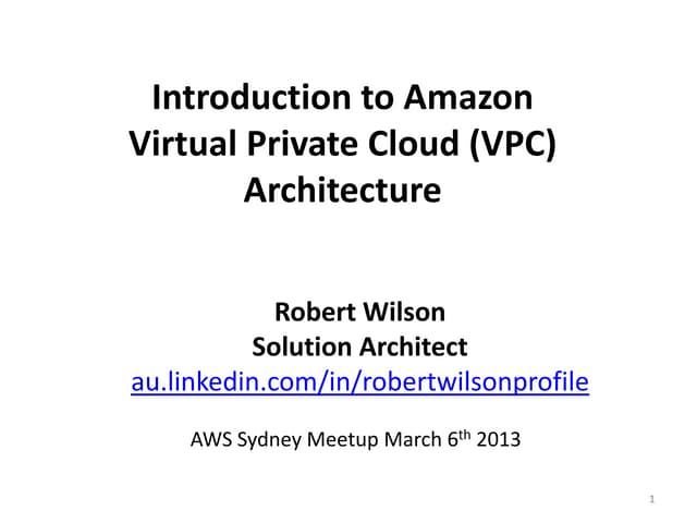 Amazon Virtual Private Cloud VPC Ar...