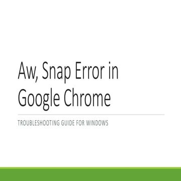 Aw, Snap Error in Google Chrome