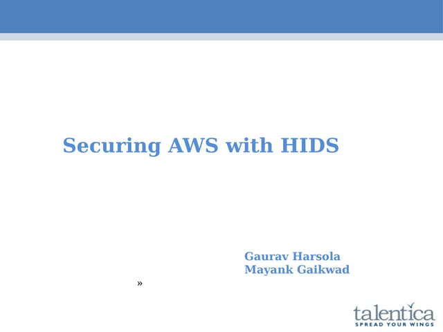 Aws security with HIDS, OSSEC