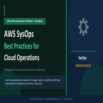 AWS SysOps Best Practices for Cloud Operations | PDF
