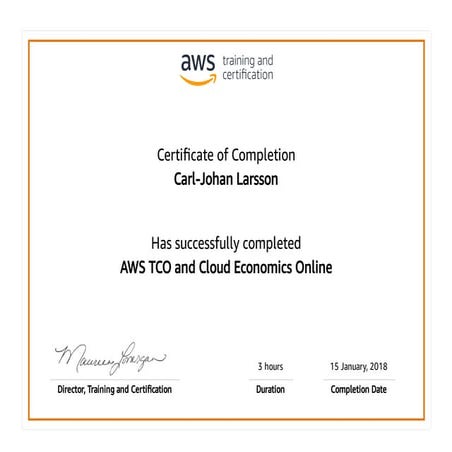 AWS TCO and Cloud Economics Certification