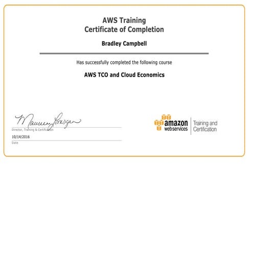 AWS TCO and Cloud Economics Accreditation