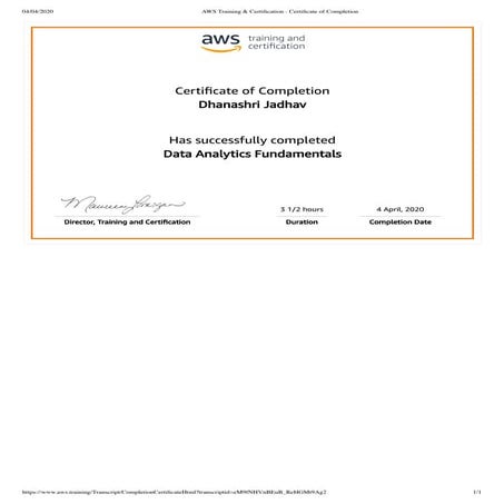 AWS DATA ANALYTICS FUNDAMENTALS