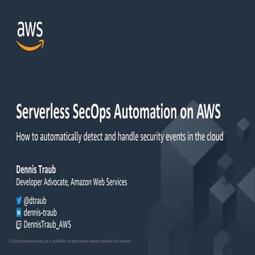 Serverless SecOps Automation on AWS at AWS UG Krakow, Poland | PDF