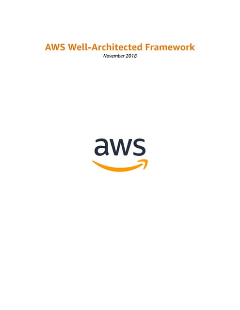 Aws well architected-framework