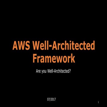 AWS Well-Architected Framework