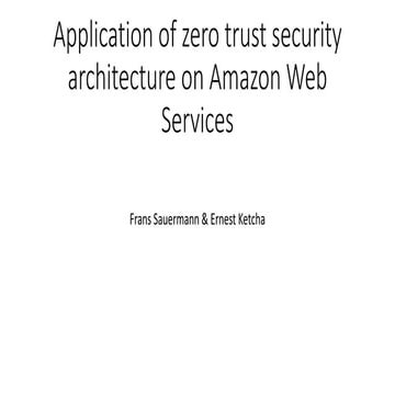 COSAC 2021 presentation - AWS Zero Trust