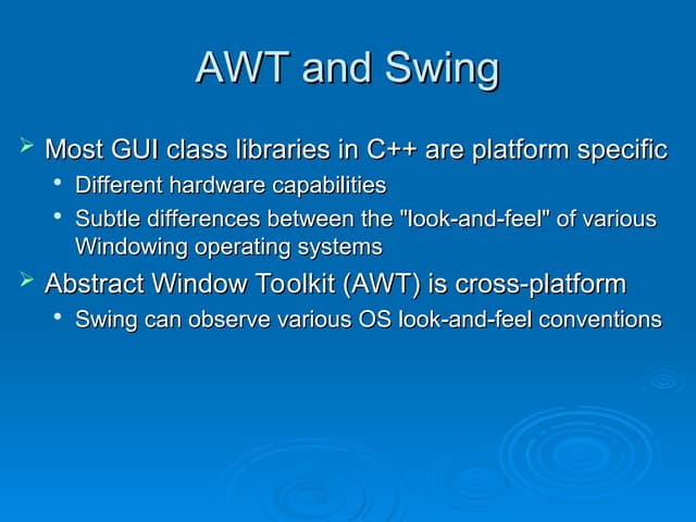 Abstract Window Toolkit and Swing Advanced Java