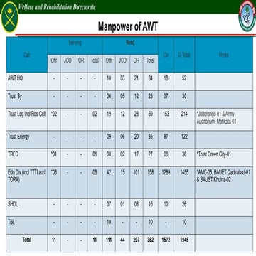 Comprehensive Overview of Manpower Distribution in Welfare and ...