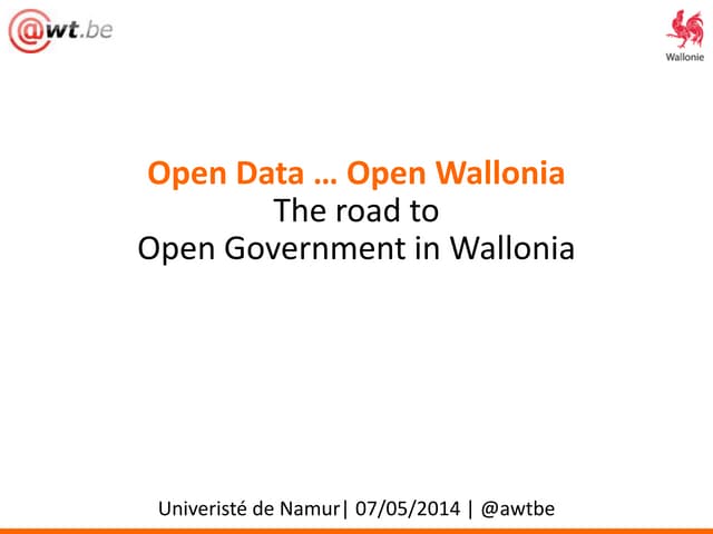 Open Data … Open Wallonia