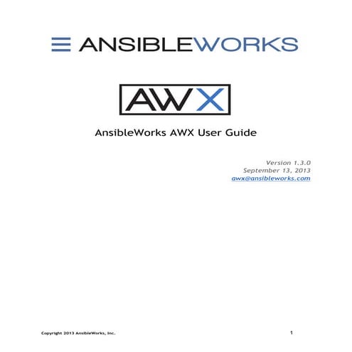Awx user guide