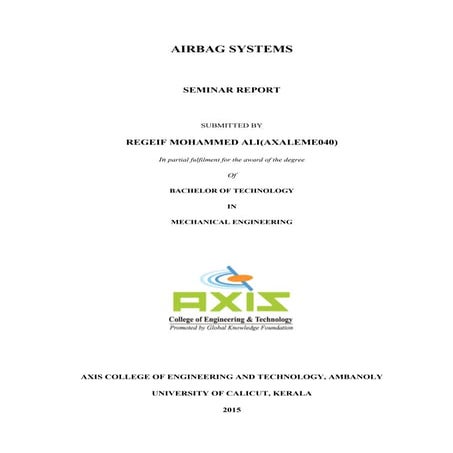 SEMI REPORT ON AIRBAG SYS