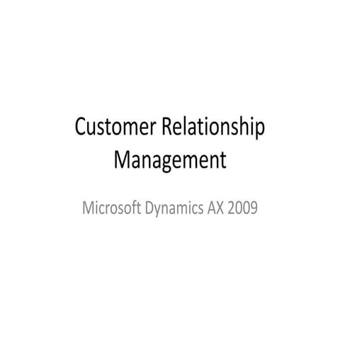 Ax crm fundamentals