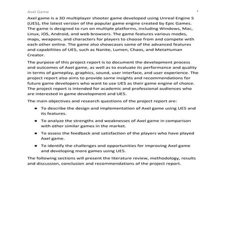 Axel Game  Project report by Softsasi- Shakil Anower Samrat