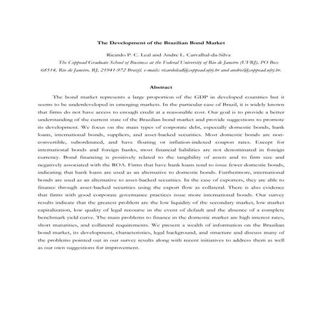 The Development of the Brazilian Bond Market 